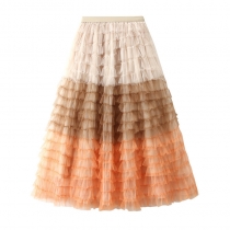 The new gradient layer of the mesh cake skirt puffed skirt multi -level large large skirt skirt