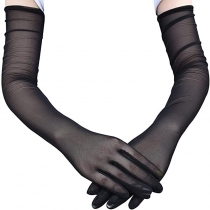 2023 new products long black mesh sexy stage performance gloves summer must -have fashion door sunscreen gloves