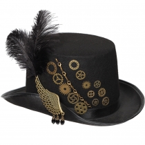 Explosive steampunk Gothic hat hollowed out wings feather gear cap goggles