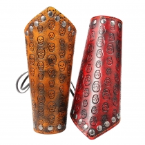 Hot selling riding protection wholesale European and American punk exaggerated cowhide wrist guard stamped skull ornaments