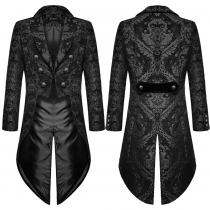 New mid-century vintage Gothic steampunk mid-length jacquard tuxedo