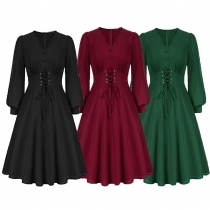 New medieval vintage V-neck women's dress Gothic style Halloween fancy dress