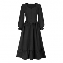 Medieval retro Gothic V-neck dress sells well new Renaissance pastoral women's skirt stage wear