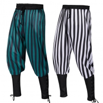 2023 new European and American men's pants striped fashion steampunk sweatpants