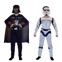 Halloween Star Wars costume White Soldier Black Soldier costume Jedi White Knight Darth Vader costume
