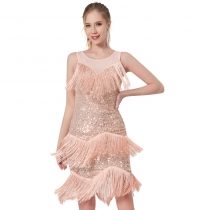 European and American sequin fringed skirt dress Latin dance dress dance dress stage dance dress performance dress dance dress
