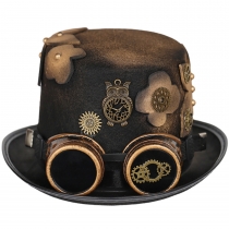 Men's and women's steam gear punk Top Hat goggles detachable flower style hit