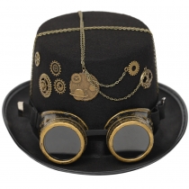 Explosive steampunk lolita Chain hat gear eye care glasses gay men's accessories Halloween Plague