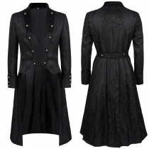 Europe and the United States medieval steampunk retro robe jacquard coat coat Victorian uniform medium length