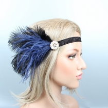 Black feather headband feather hair accessories peacock hair band
