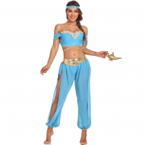 M-XL sexy Aladdin Magic Lamp Jasmine Princess skirt COS costume holiday party costume themed Halloween costume