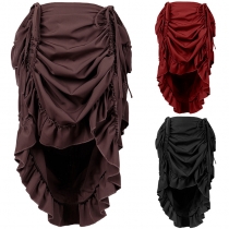 2023 large size foreign trade hot selling women's steam Gothic style high and low retro punk skirt