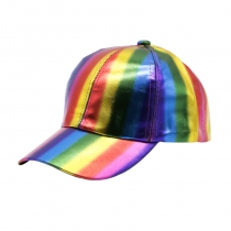 New PU colorful rainbow baseball cap duck cap