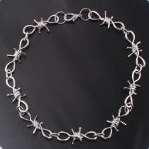 Euramerican Necklace ornaments INS wind metal Thorn Thorn necklace female punk hip hop tide cool collarbone chain