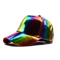 New Four seasons universal PU pure color light version laser baseball cap sun shade outdoor waterproof pu baseball cap