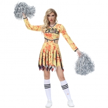 Halloween costume Blood print cheerleading backless one-piece short skirt party role play Euro-American college skirt