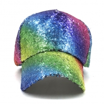 Rainbow Sequin mesh hat summer women's breathable shade baseball cap Tide Custom Sunscreen Sun Hip Hop dance hat