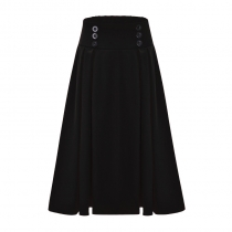 Europe and the United States large size retro style cosplay women's pleated skirt 2023 new high-waisted mid-length A-line skirt