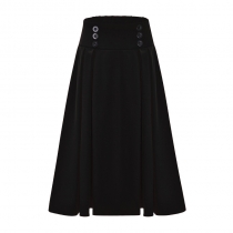 Europe and the United States large size retro style cosplay women's pleated skirt 2023 new high-waisted mid-length A-line skirt