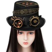 Explosive steampunk top hat gear thick chain retro heavy industry hat headwear