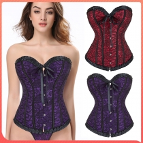 European and American sexy corset, red jacquard court corset, sexy lingerie