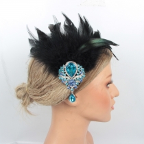 1920s Luxury rhine-diamond hairpin gatsby masquerade ball clip