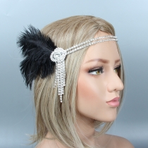Black feather headband feather hair accessories peacock hair band
