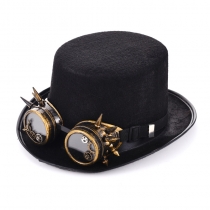 PROM show Decorative hat Steampunk Top Hat Retro lolita Gear glasses Top hat Gay men's accessories