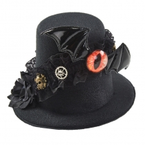 lolita Steampunk Gear Skull male gay retro small Top Hat Goth Dark bat Wings Comic-show hair accessories