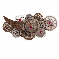 Steampunk Mechanical watch Movement headwear lolita Lolita Retro Gear Wing Brooch Hairpin Dual-Use