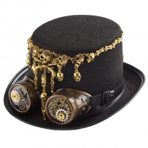 Steampunk Top Hat Heavy Industry Retro Skull Jazz hat Goth Gear glasses Party Halloween hat