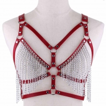 Euramerican sexy Cortical Body Chain Bra Corset Bra Chain Tassel Bikini Vest Suspenders Chest Strap Suspender