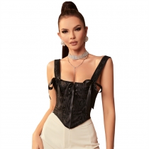 Europe and the United States can wear retro pull ropes women's satin vest -style bray tight waist training tight corset large size