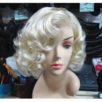 Marilyn Monroe wig blonde European American women short curly hair