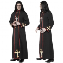 2023 Halloween New Products Adult Male COSL Rev. Priest Father -in -law's robe in the medieval color played clothes