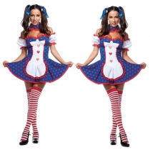 New Halloween costumes Cute polka dot dress maid cute dress Club party dance dress PROM party dress