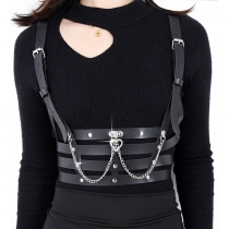 New leather belt strap strap strap pu leather fashion accessory strap Black strap strap strap for women
