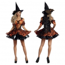 2023m-XL New Witch Costume Witch Costume Halloween Witch Clothing Dance Performance Service