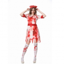 Halloween cosplay female nurse horror bloody zombie vampire makeup ball party show show