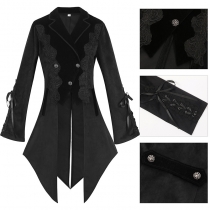 Steam punk retro women's jacket fashion swallowtail suits suits Gothic gorgeon mid -length trench coat
