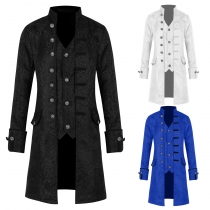 2024 new foreign trade European and American men's coat solid color fashion steam fractive retro menu uniforms...