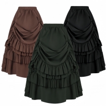 Women's retro Gothic Victorian skirt, Renaissance short skirt performance skirt stage performance skirt