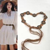 Retro -nation's romantic belt bosimian black waist chain beam is thin women's belt with dress with dressed skirt