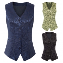 European and American large size women's retro vest vest vest steam foothold vest multi -color party performance clothes