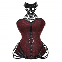 The new beam body clothes Gothic tube top hanging neck 11 steel bone side zipper tight court shaping top