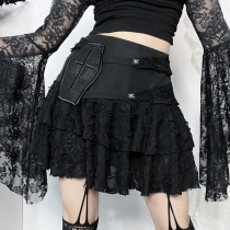 Summer 2024 new hot girl skirt Diablo sexy versatile cave noodle cake skirt female