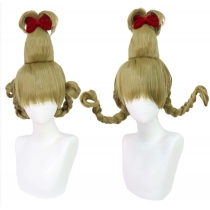 Green-haired monster Grinch Cindy cosplay wig Sky-high ponytail fake hair cos wig