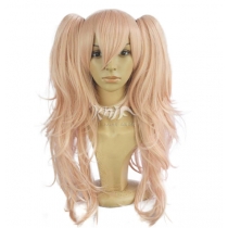 Danganronpa/Rondo Enoshima Junko Sakura Pink Split Double Tiger Clip Cos Wig