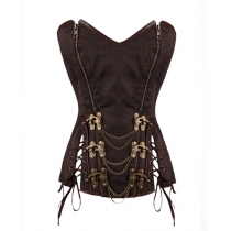 Retro-style waist-cinching vest, steampunk style, steel-boned shapewear, sexy tummy-control corset, court style.