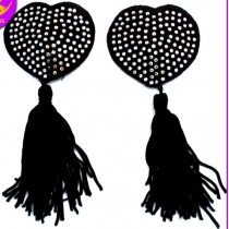 Tassel Round Silicone Nipple Stickers, Sexy Women's Breast Stickers, Elegant and Sexy Sequined Nipples